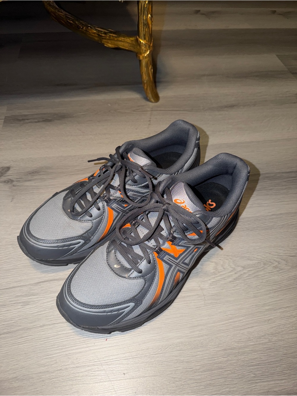 ASICS Men’s Gray with Orange Athletic Sneakers